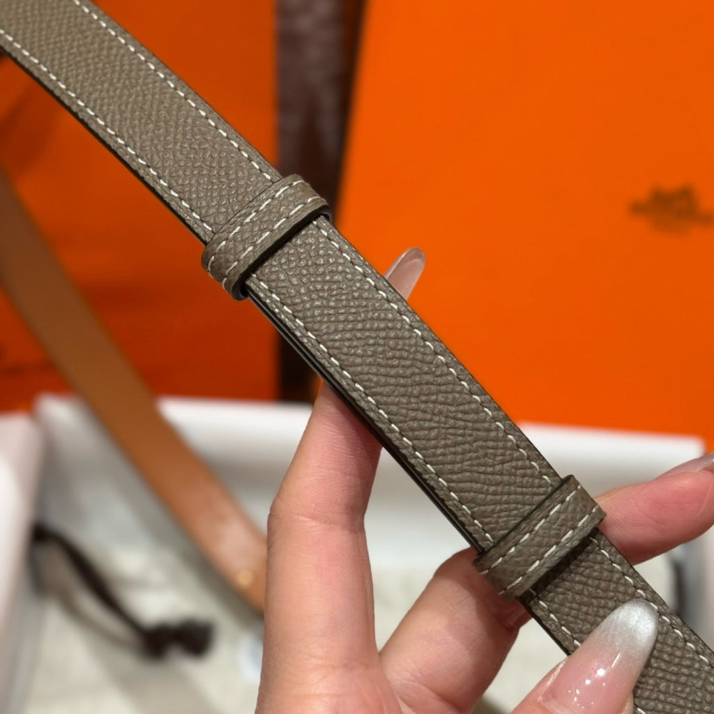 Étoupe Kelly Pocket 18 Belt With Gold Finish