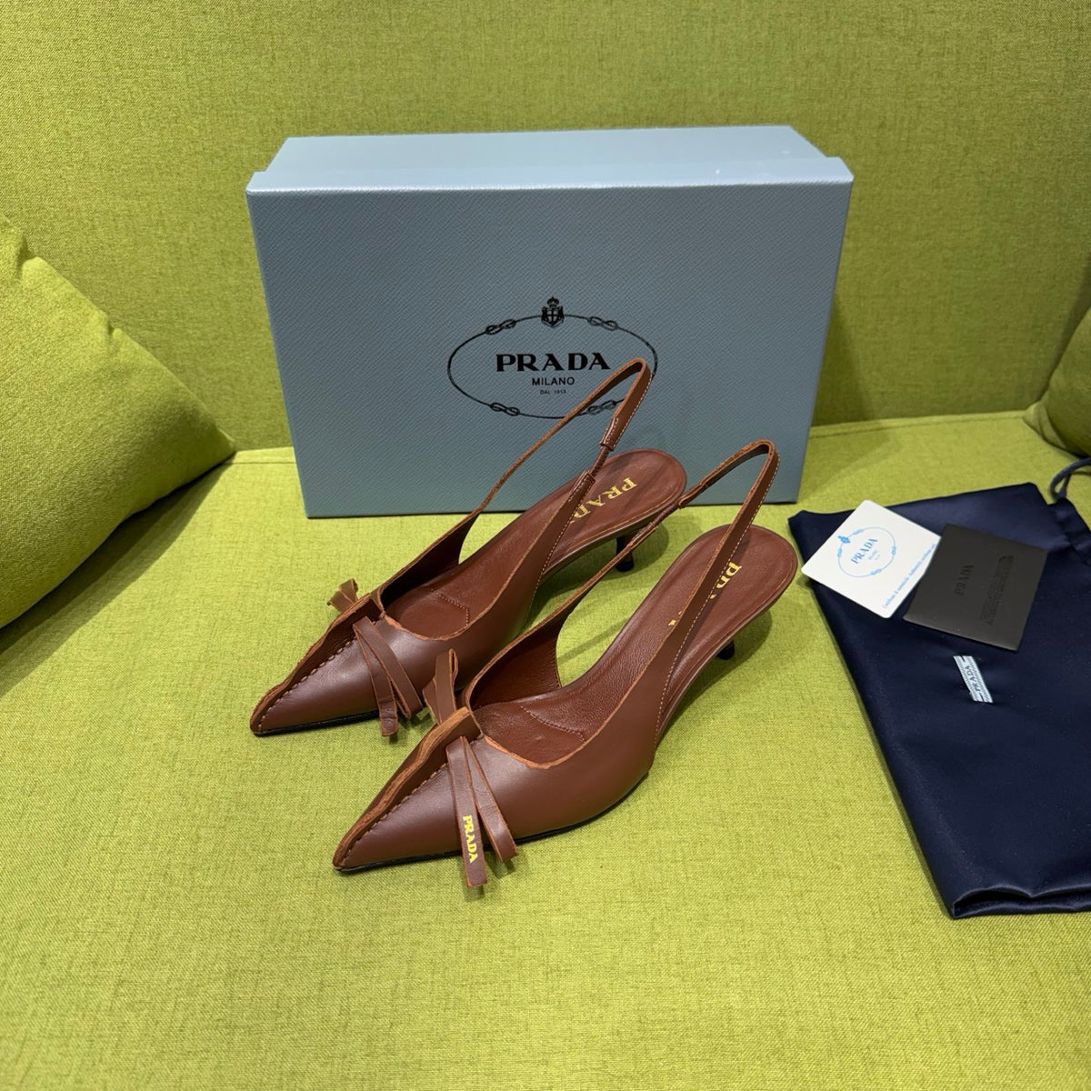 Cocoa Brown Leather Slingback Pumps