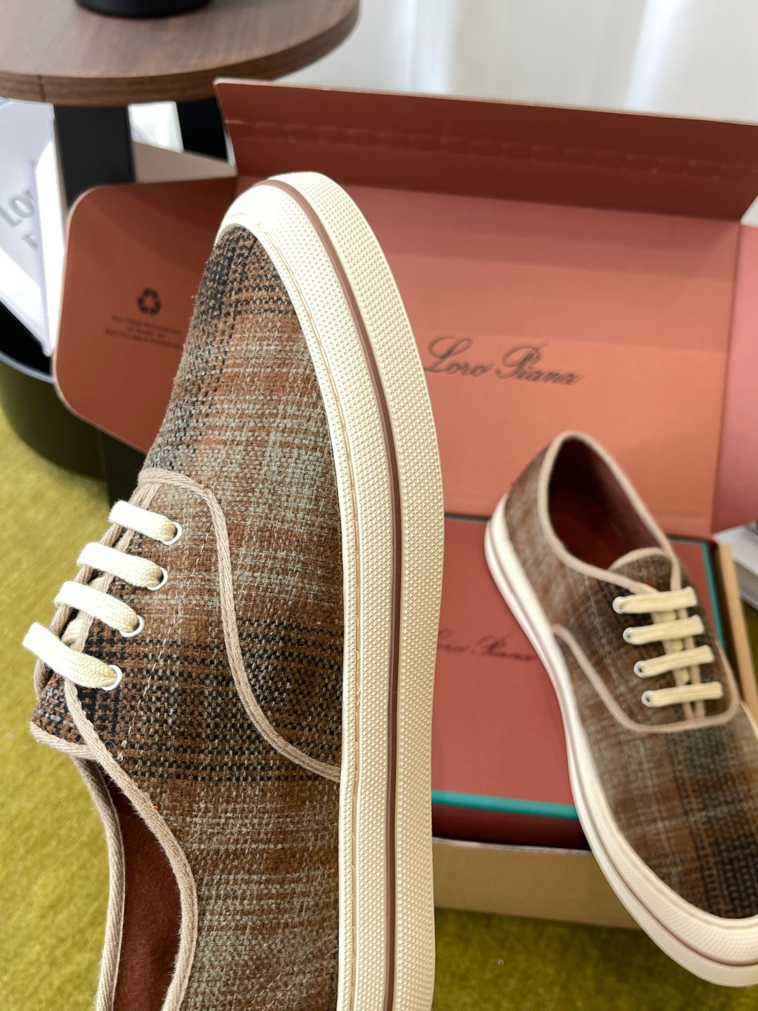 Men's Orange And Burnt Check Nantucket Walk Sneaker