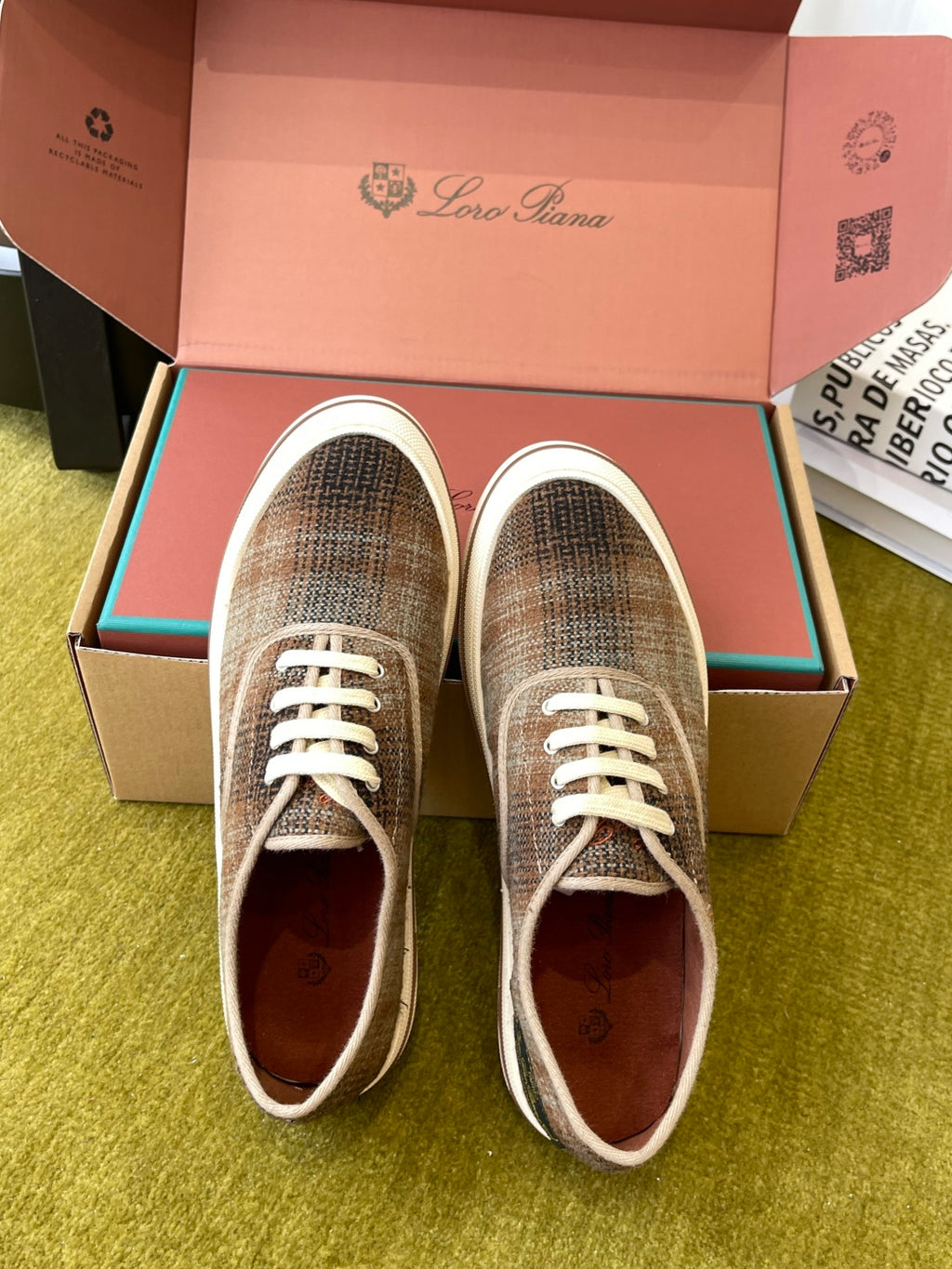 Men's Orange And Burnt Check Nantucket Walk Sneaker