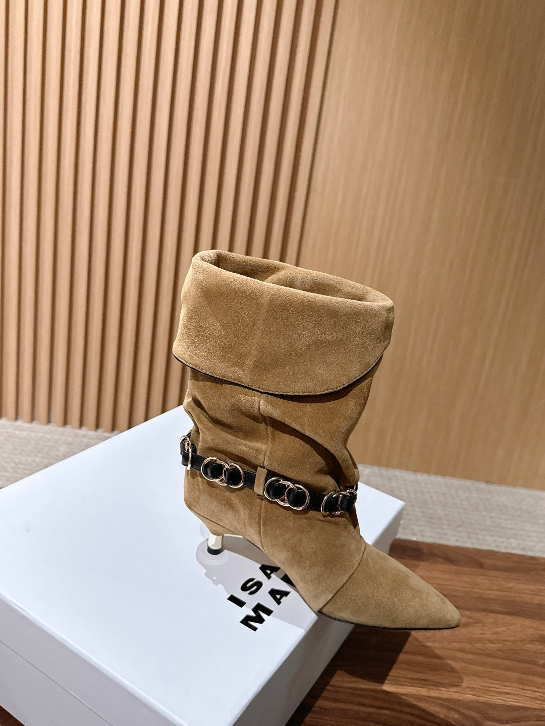 Taupe Edrik Rings Ankle Boots