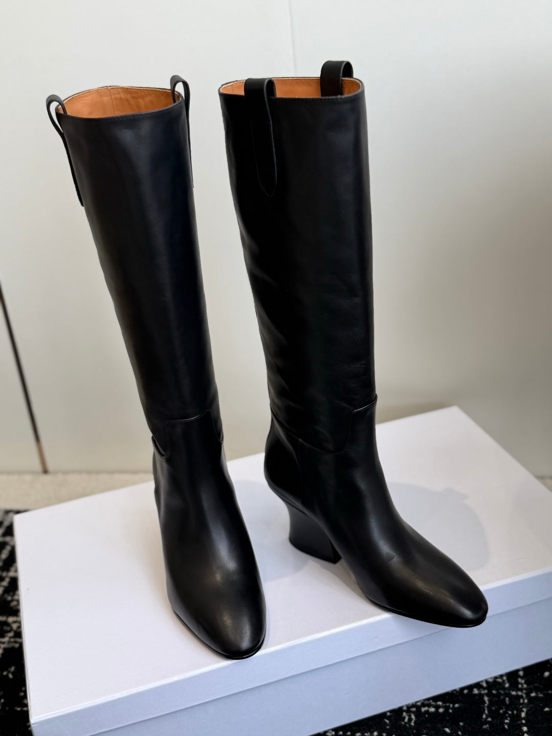 Black Lune Knee-High Boot