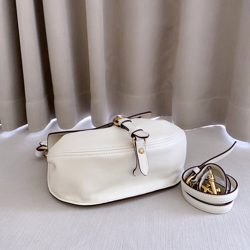 Chalk White Rendez-Vous Leather Bag 6