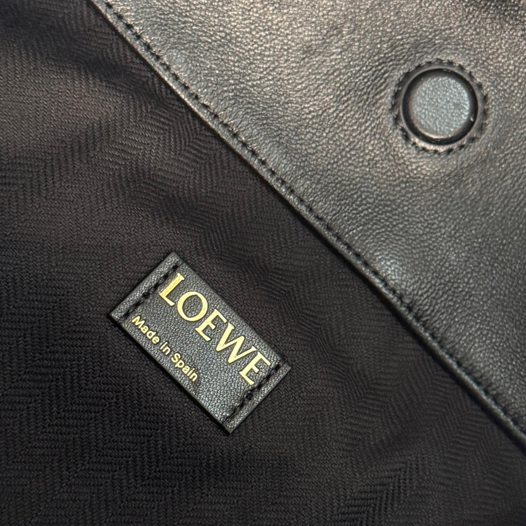 Black/Copper Red Flamenco Rolled Bag In Leather