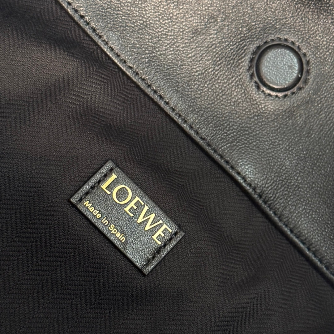 Black/Copper Red Flamenco Rolled Bag In Leather