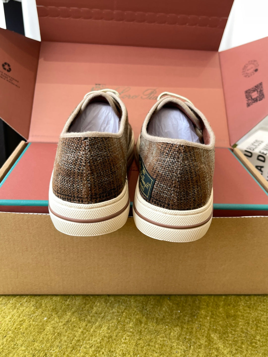 Men's Orange And Burnt Check Nantucket Walk Sneaker