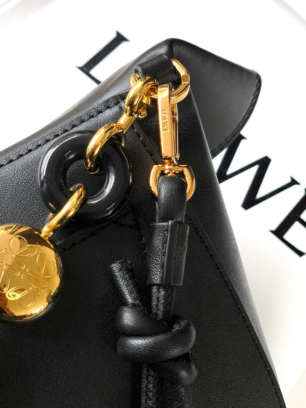 Black Medium Ola Bag In Leather