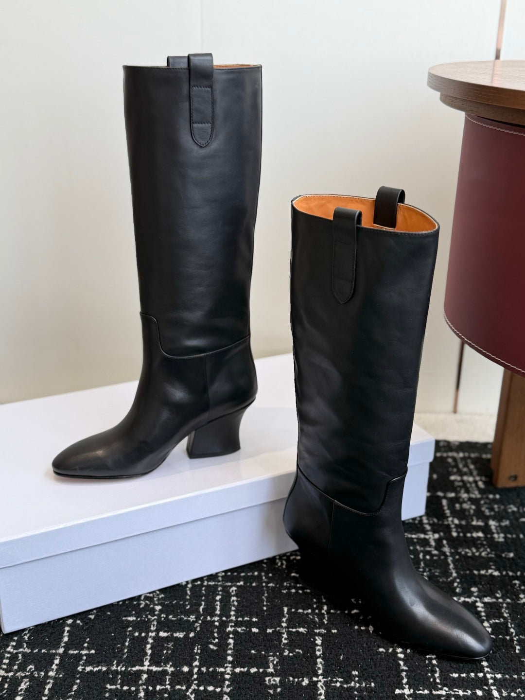 Black Lune Knee-High Boot