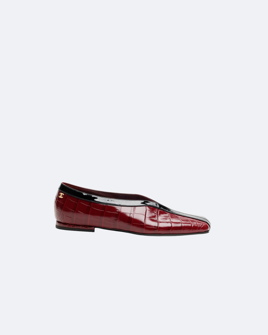 Burgundy & Black Ballet Flats