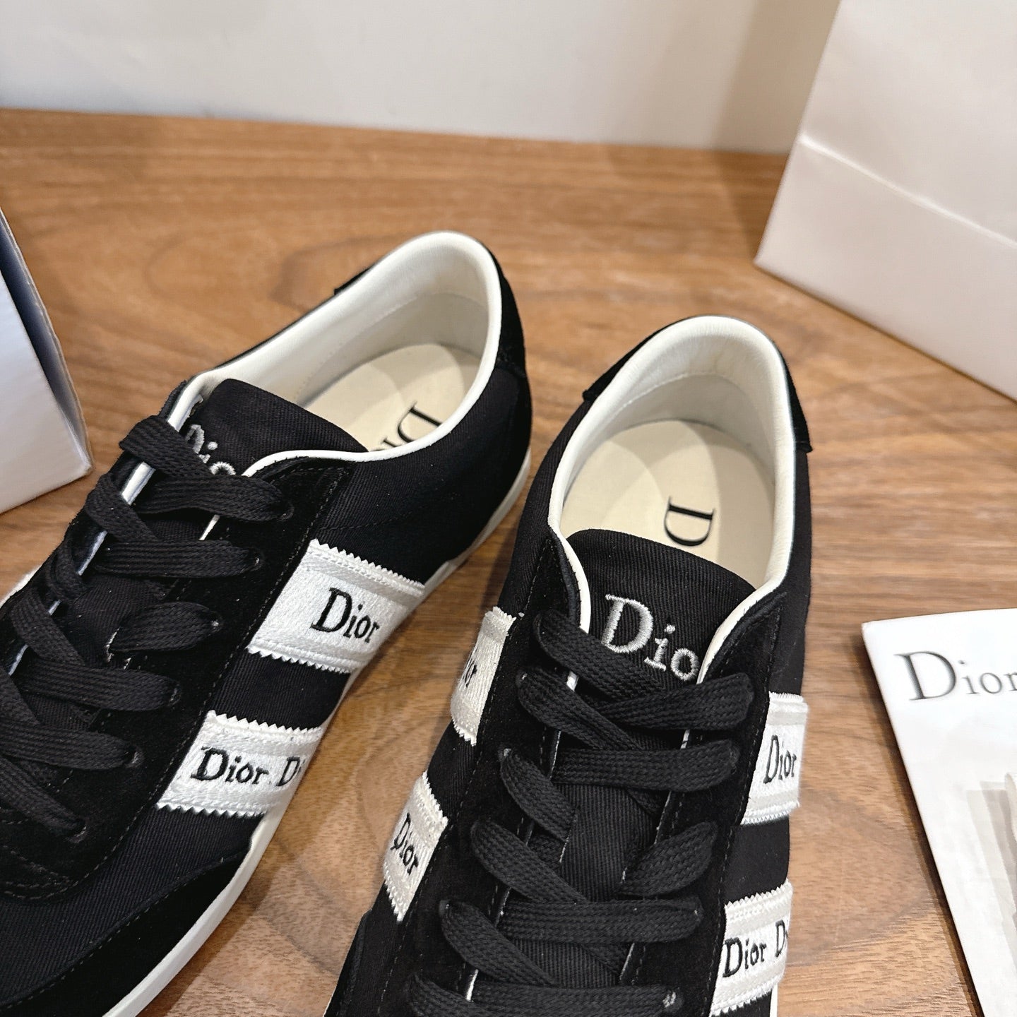 Black Suede Ribbon Sneaker