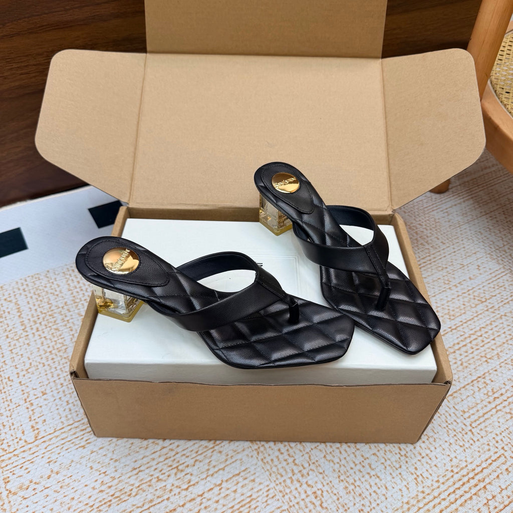 Black Sip Sandals