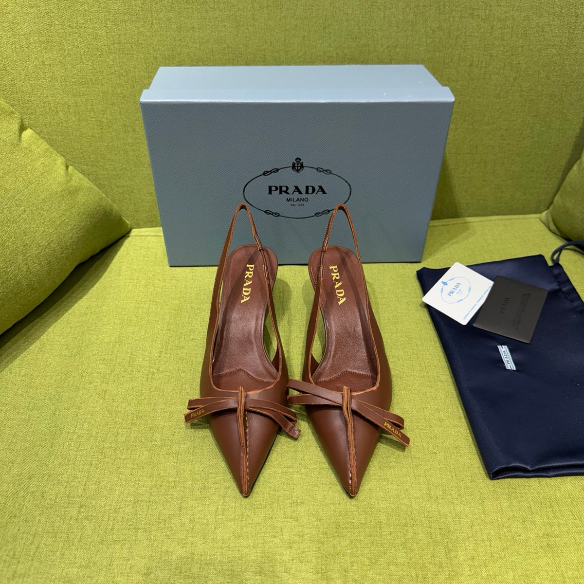 Cocoa Brown Leather Slingback Pumps