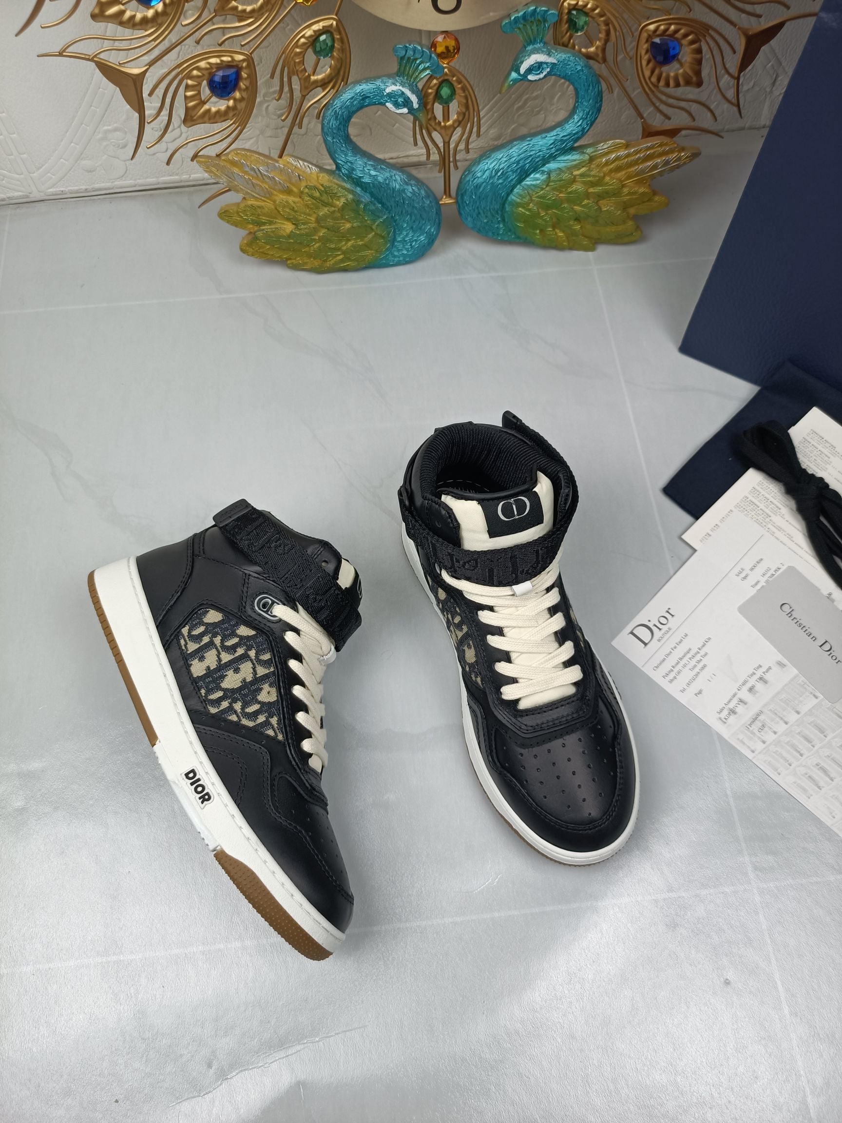 Women's Black DB mid-top sneaker