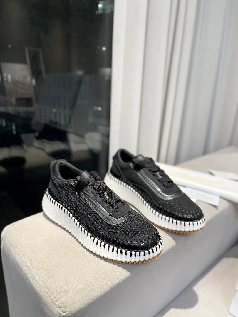 Black CN suede & recycled-mesh sneakers