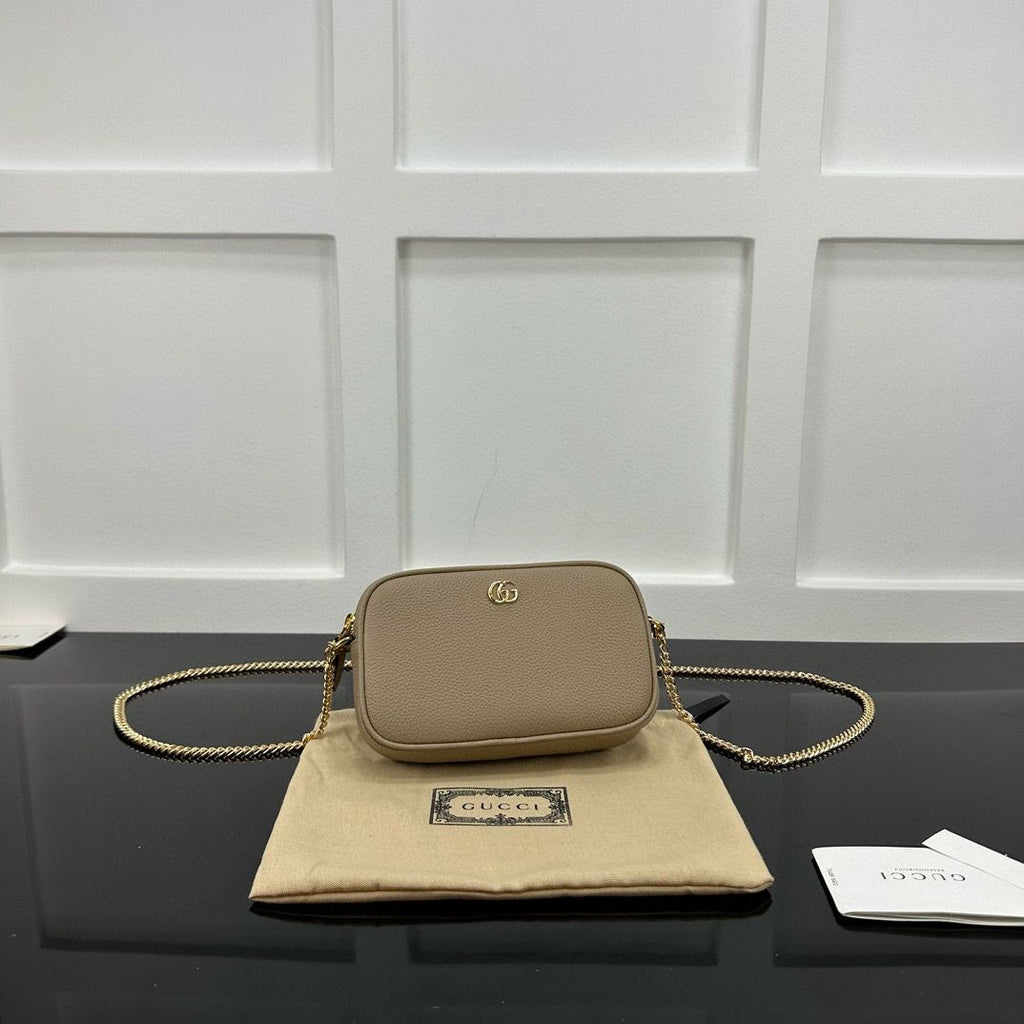 Beige Leather GM Mini Shoulder Bag