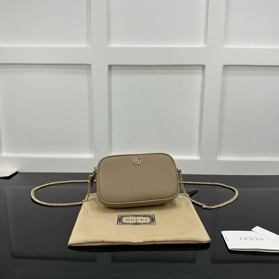 Beige Leather GM Mini Shoulder Bag