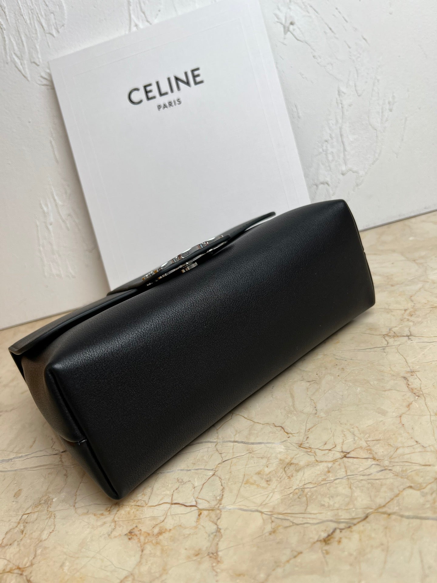 Black Medium CV Bag With Silver Finishing