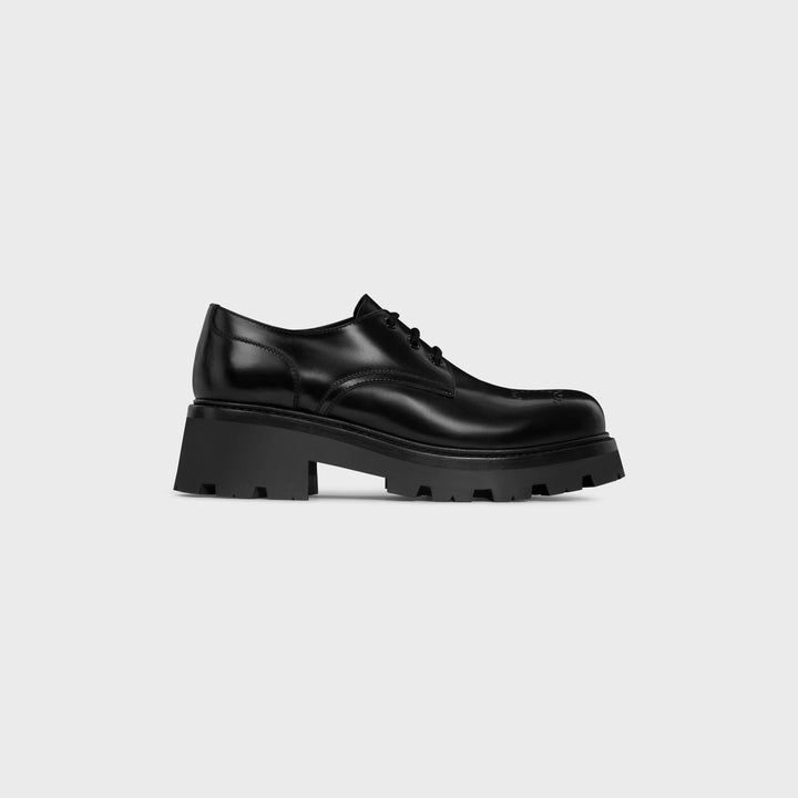 Black Leather Derby Loafers