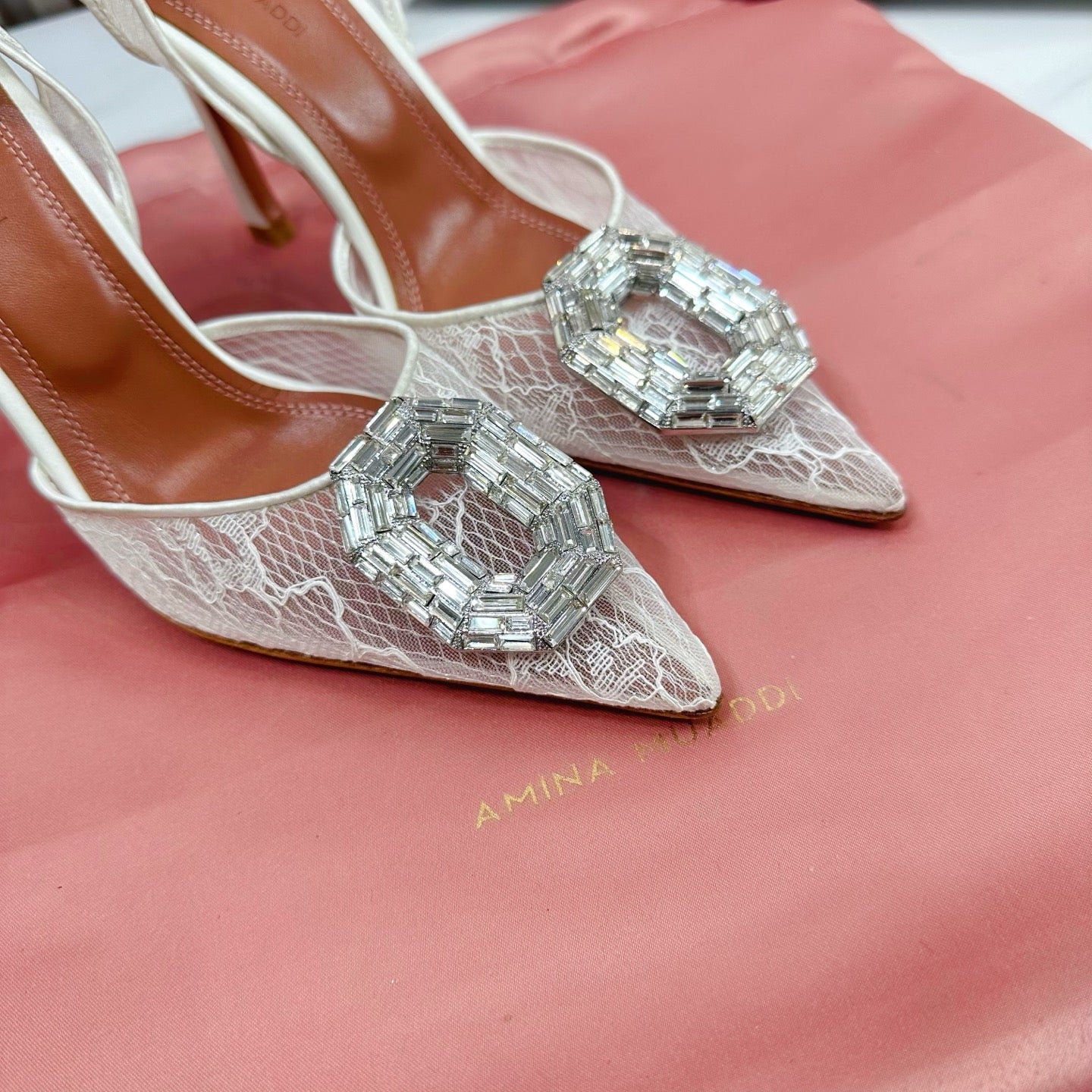 Ivory Camelia 90 Lace Slingback Pumps