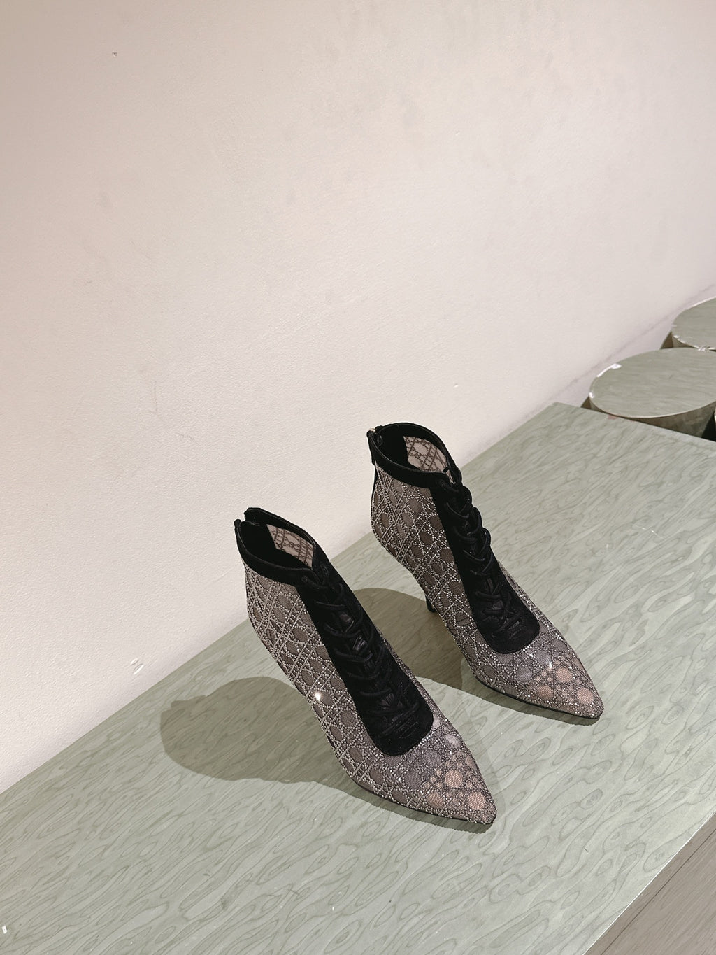 Black & Nude Capture Heeled Ankle Boot