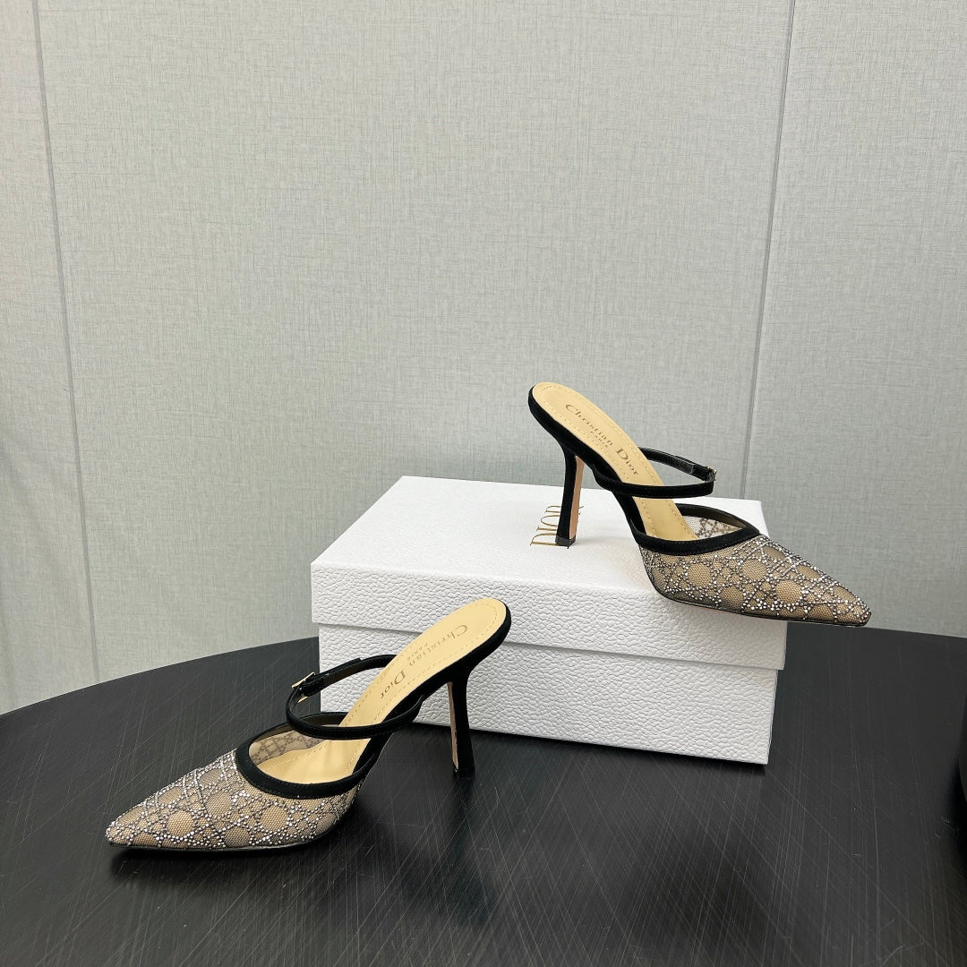 Black Nude Capture Heeled Mule