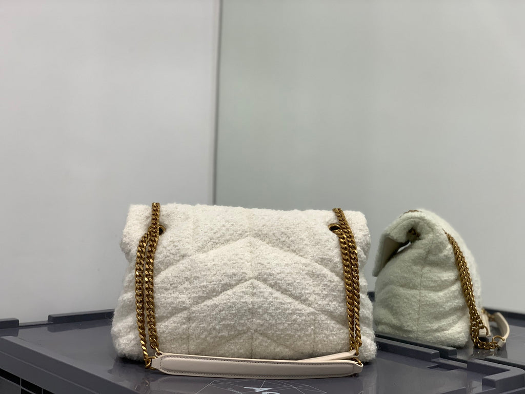 White tweed LP small bag