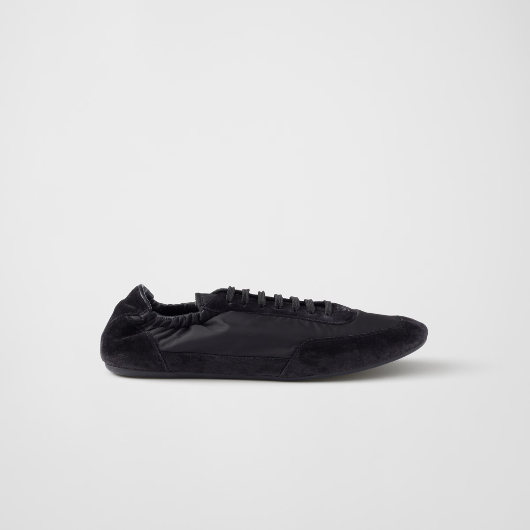 Men's Black Collapse Re-Nylon & Suede Sneakers