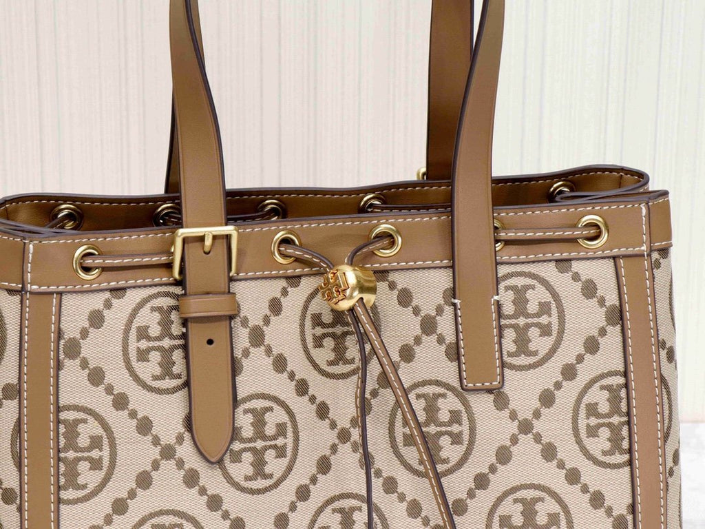 Hazel TT jacquard small tote bag