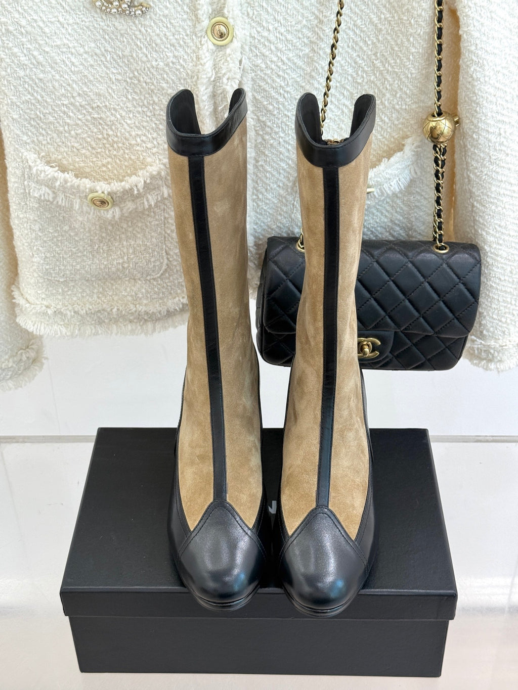 Beige & Black Métiers D’art High Boots