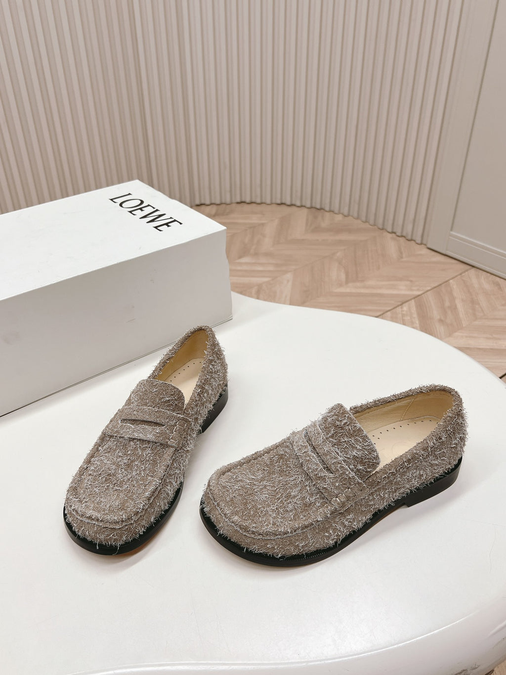 Khaki Green Campo Loafer In Brushed Suede