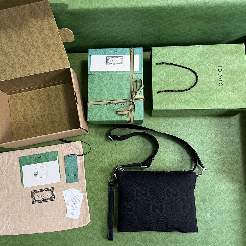 Black JG Medium Messenger Bag