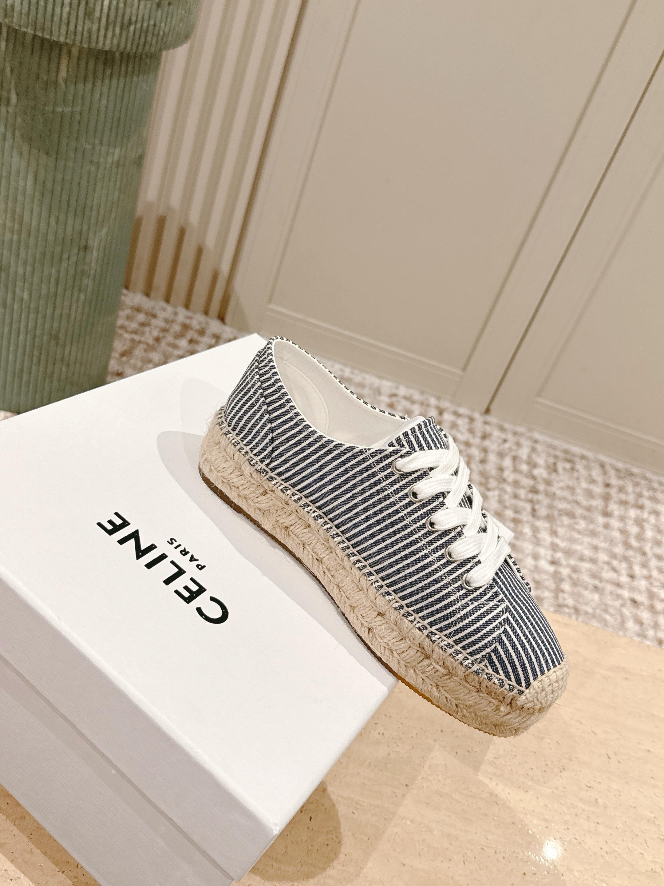 Off White/Navy Les Espadrilles Lace-Up