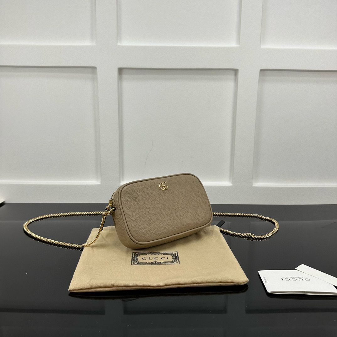 Beige Leather GM Mini Shoulder Bag