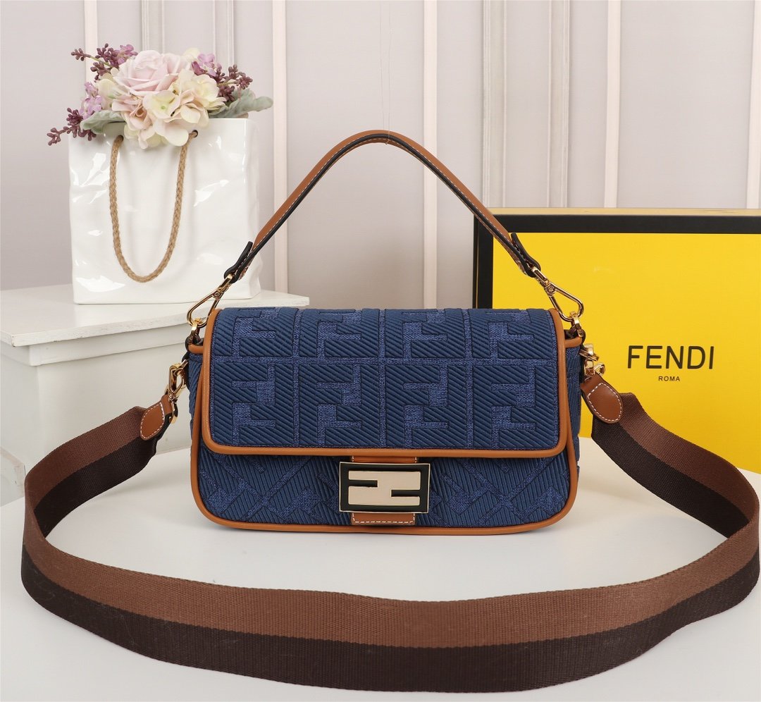 FB medium blue denim bag