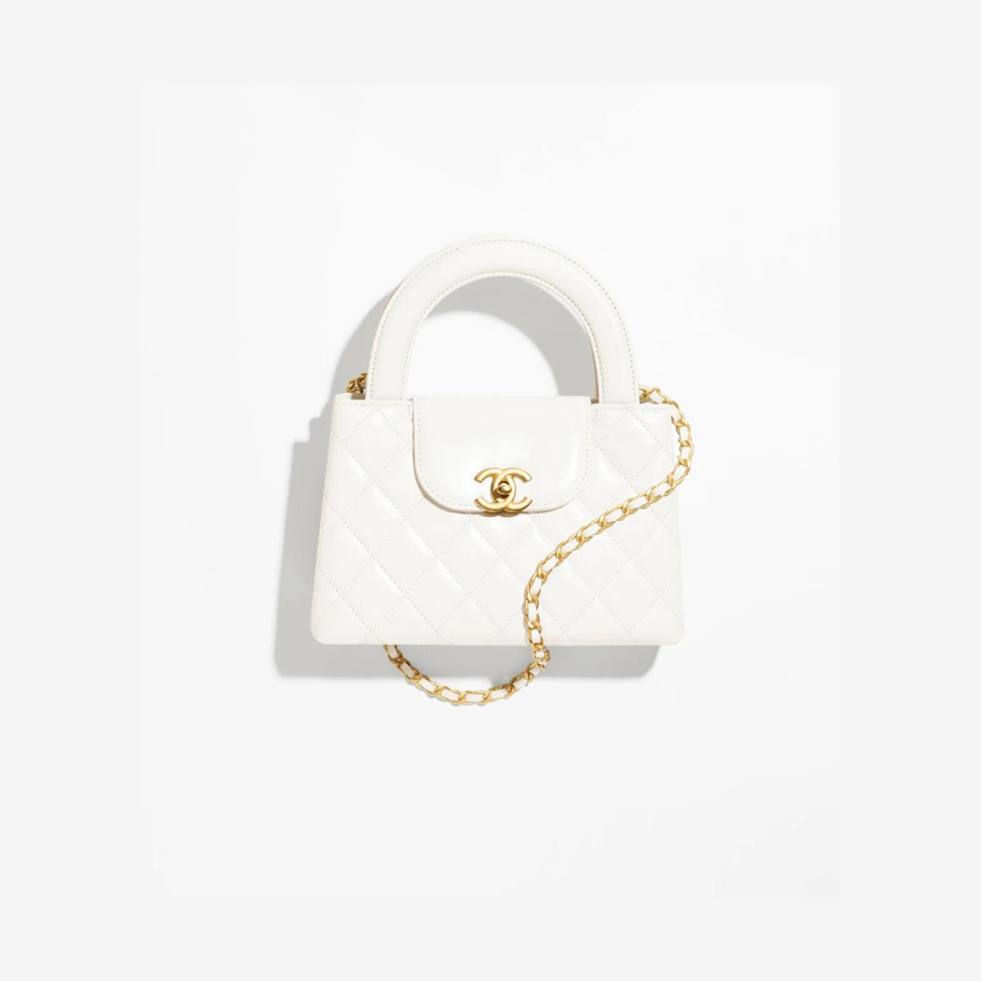 White Shiny Mini Shopping Bag