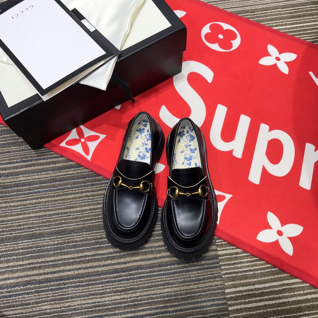 Black Lug sole loafer