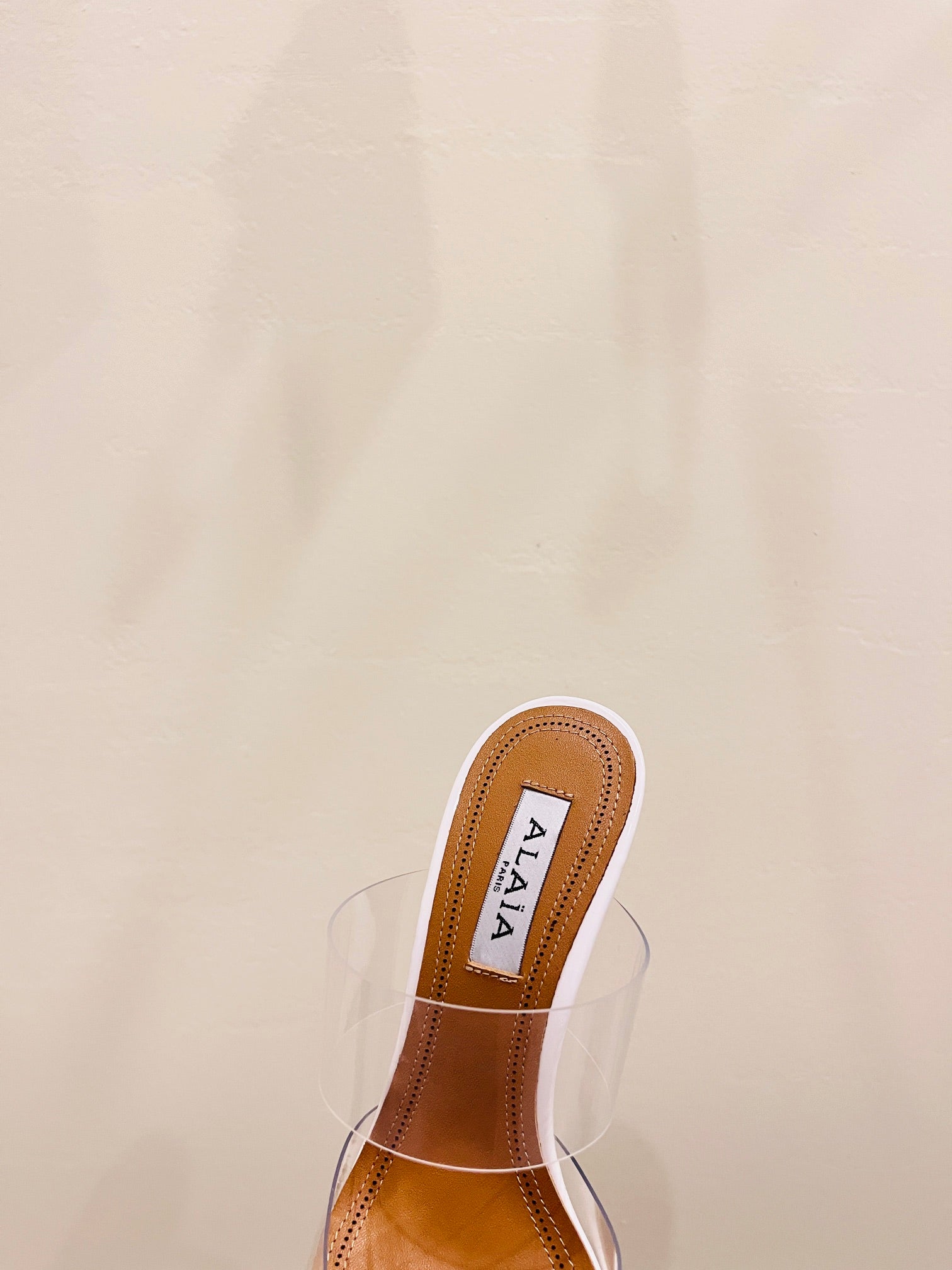 Optic White LC Mules In Patent Leather