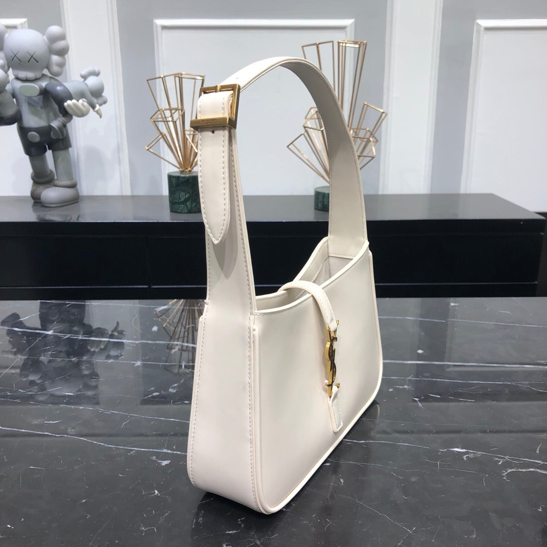Cream SL leather shoulder bag
