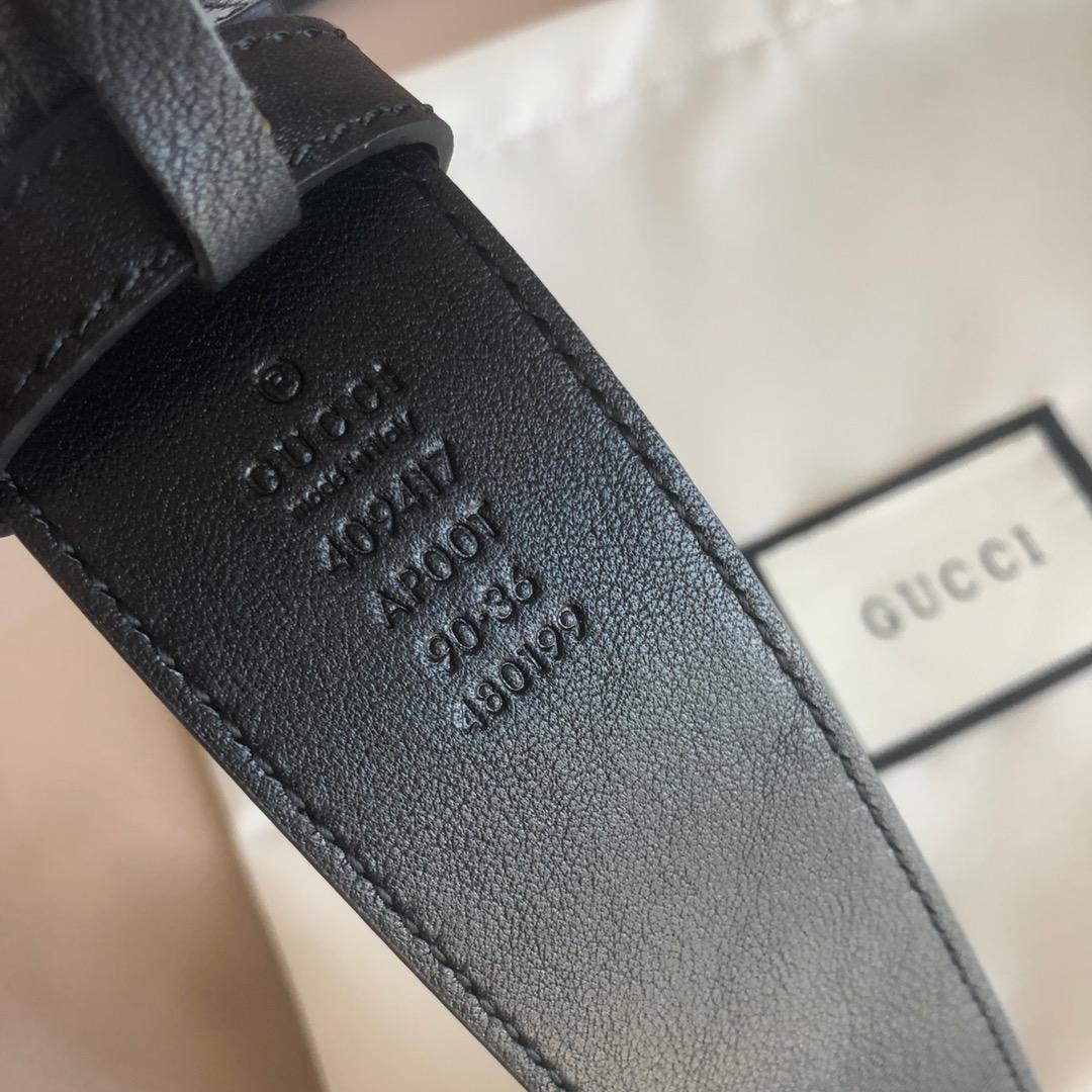 Black G leather belt 40 mm