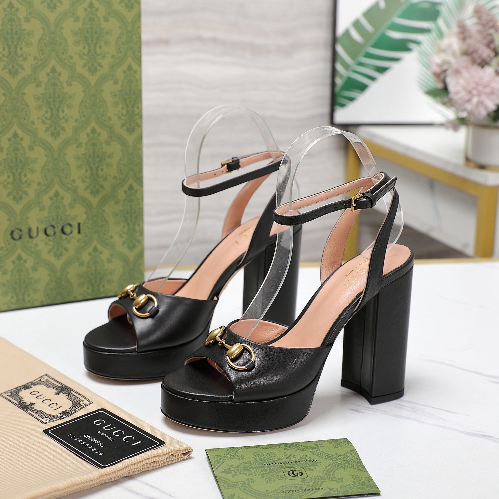 Black Horsebit Platform Sandal