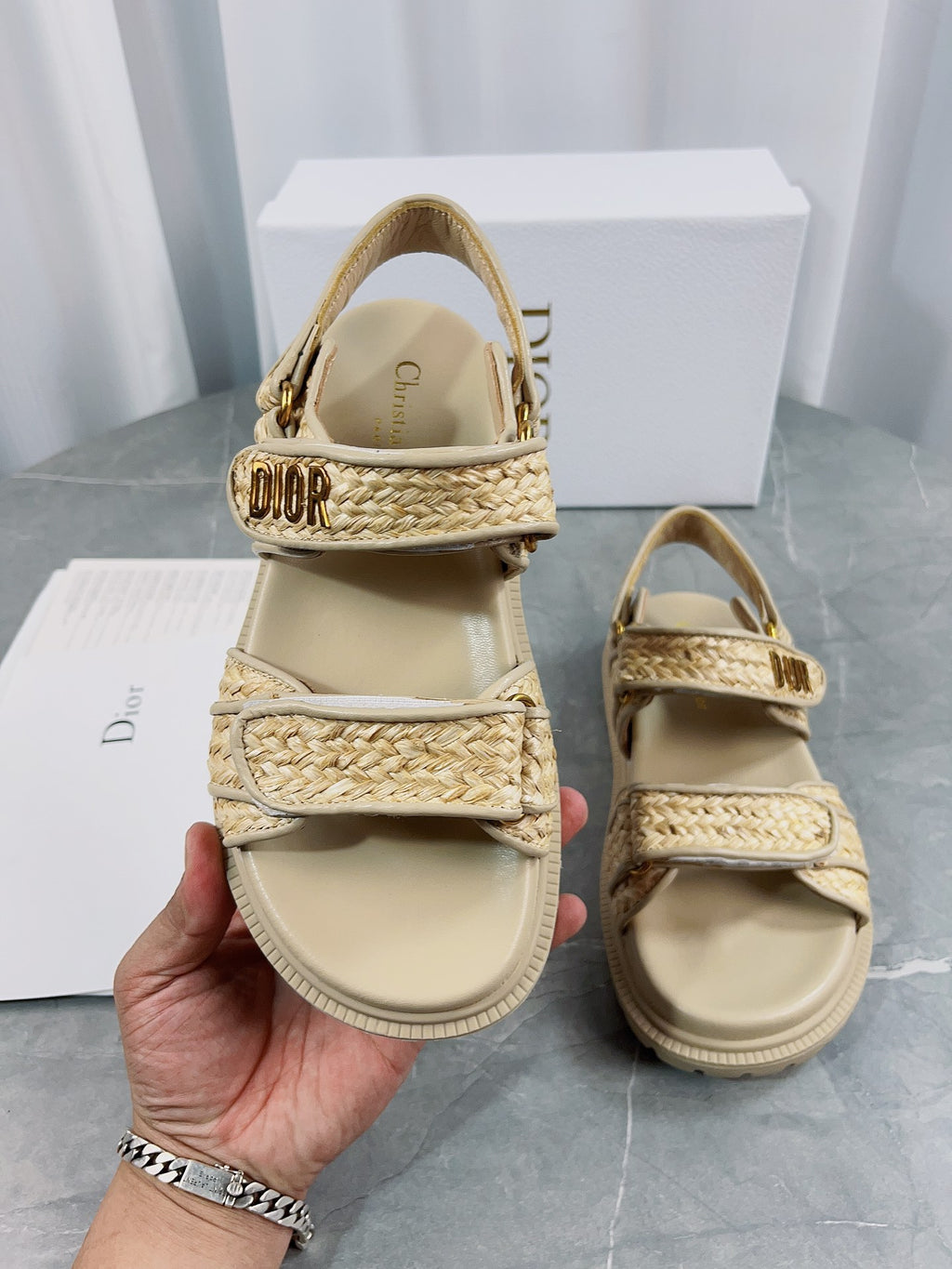 Beige Raffia DA Sandal