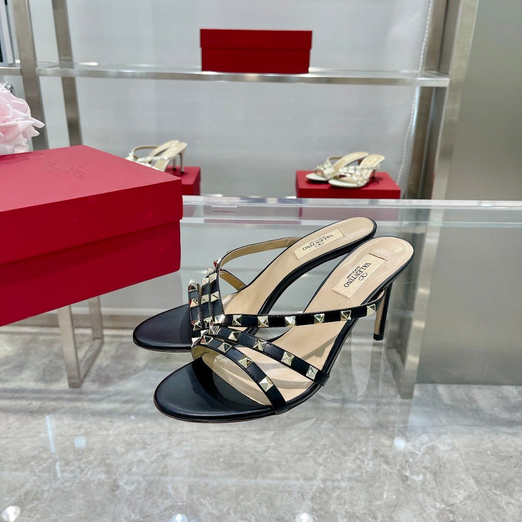 Black VR 80mm mule sandal