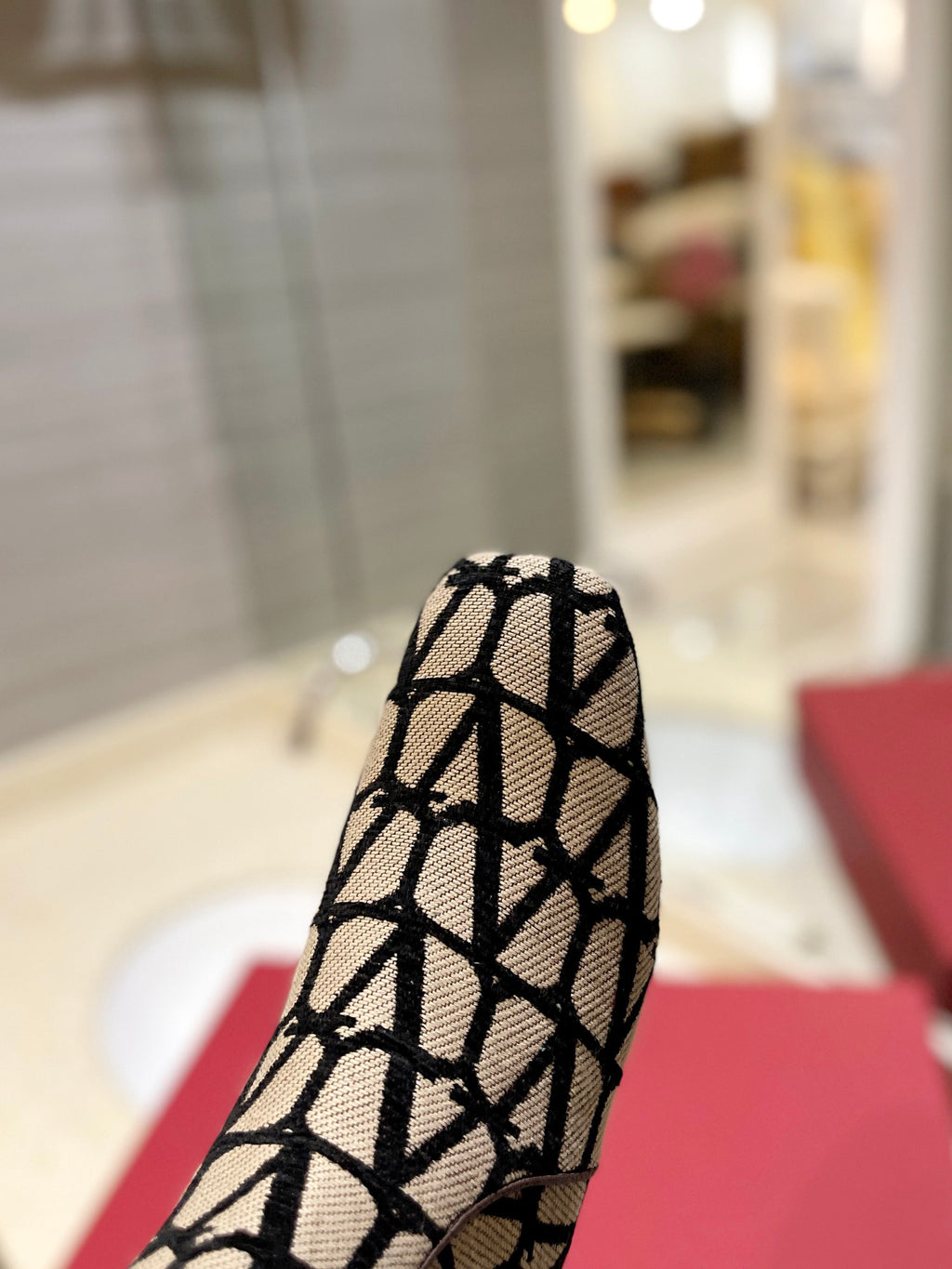 Beige & Black VT Boot In Toile Iconographe 30mm