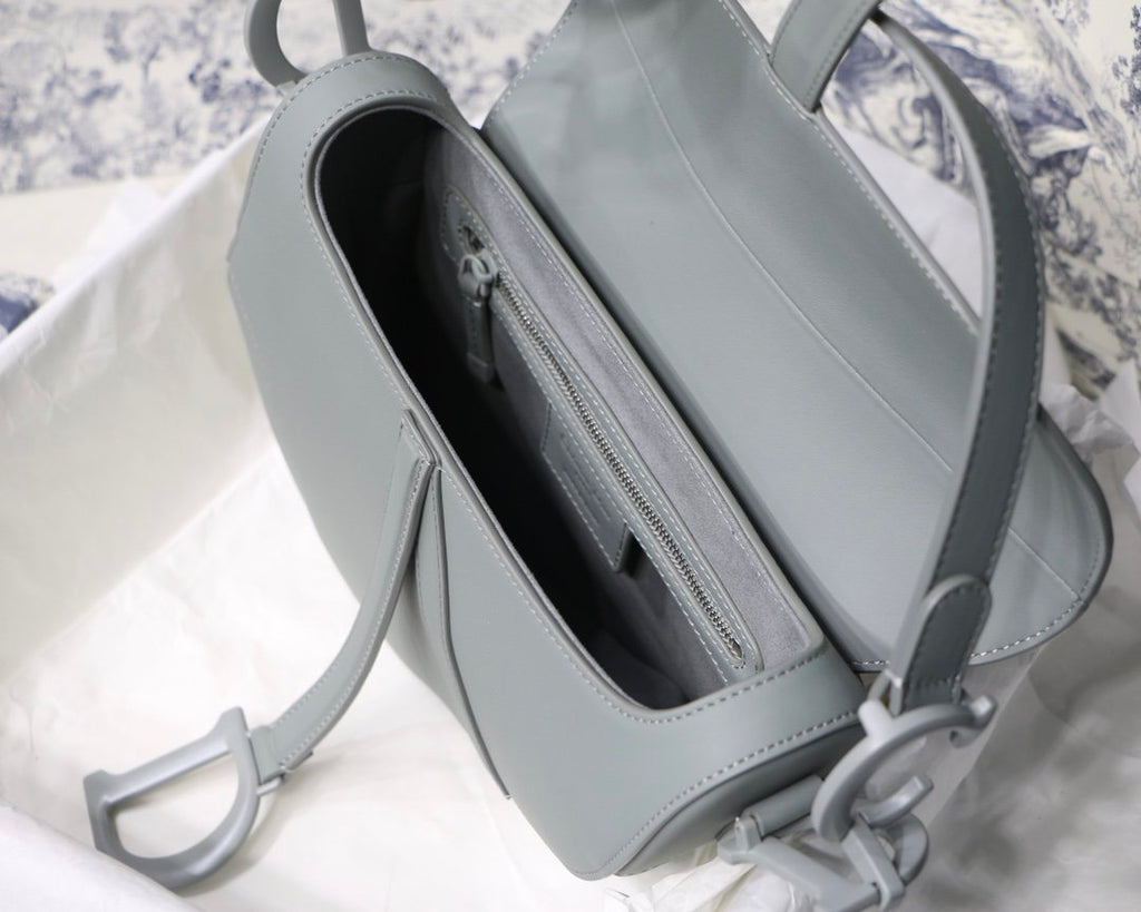 Gray stone DS matte calfskin bag
