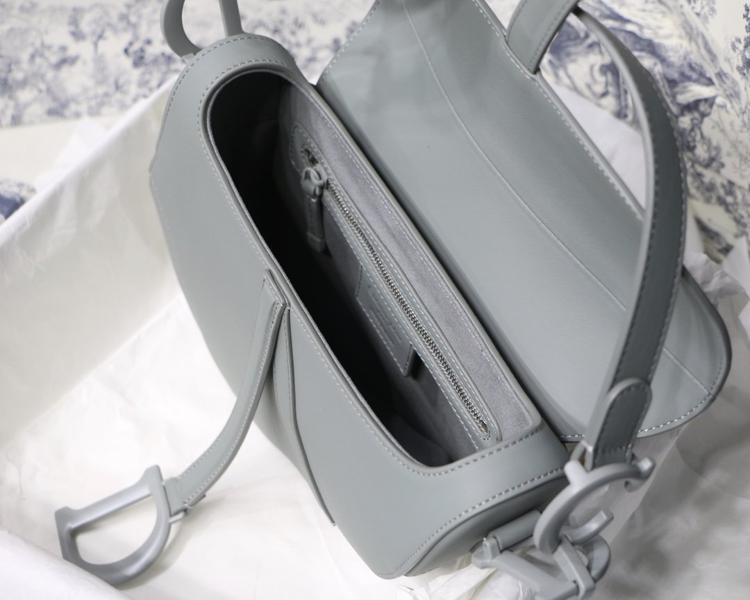 Gray stone DS matte calfskin bag