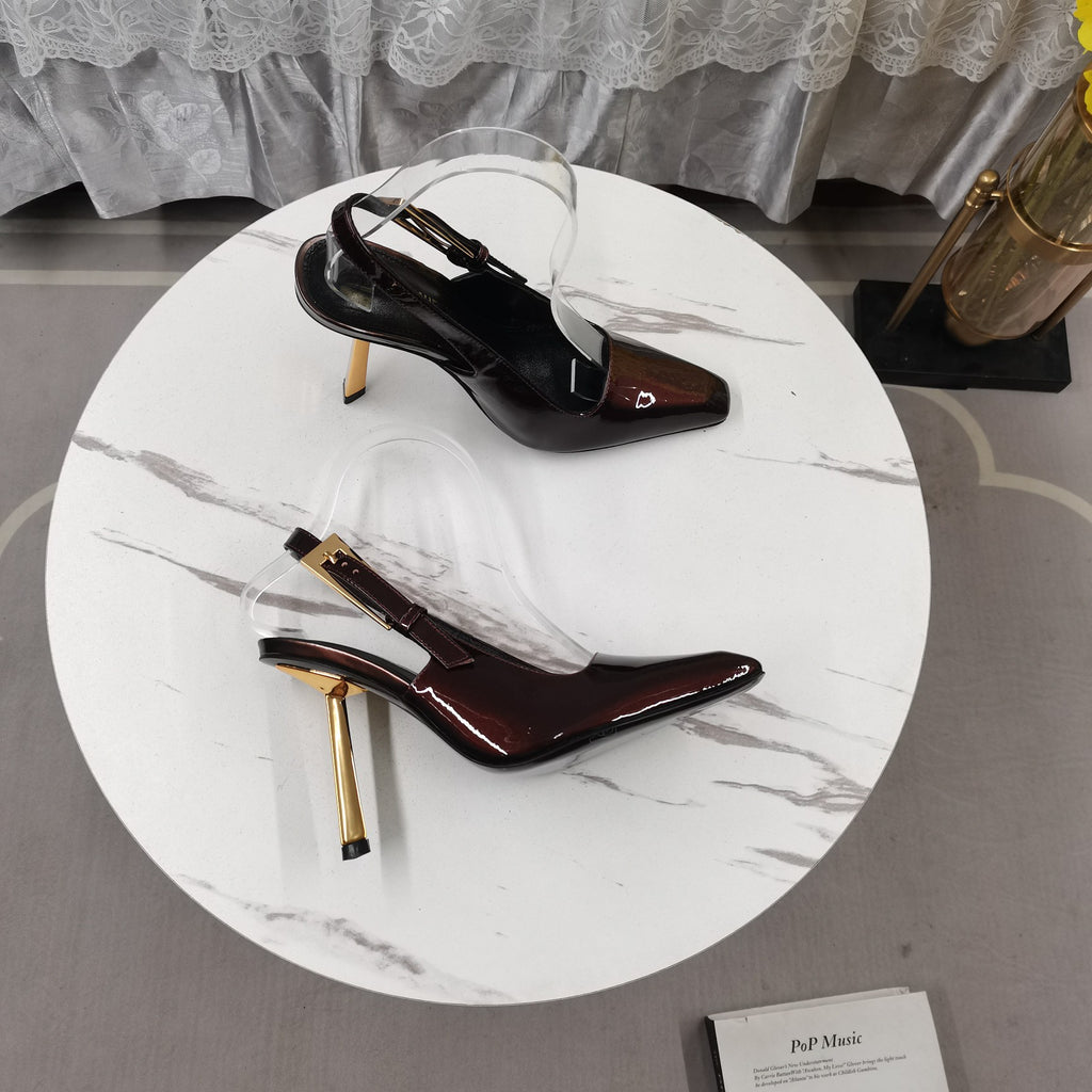 Marron Glace Lee Slingback Pumps