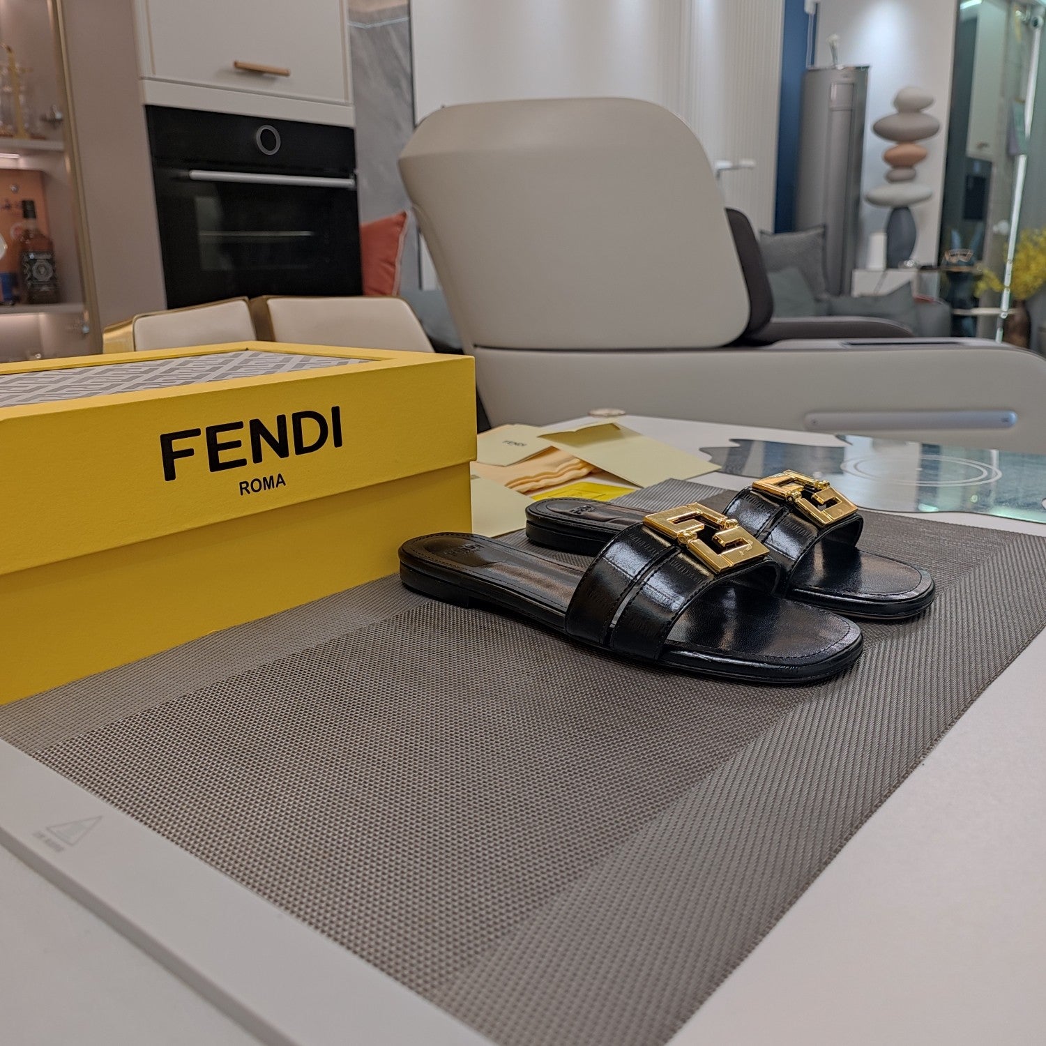 Black Leather Sandals