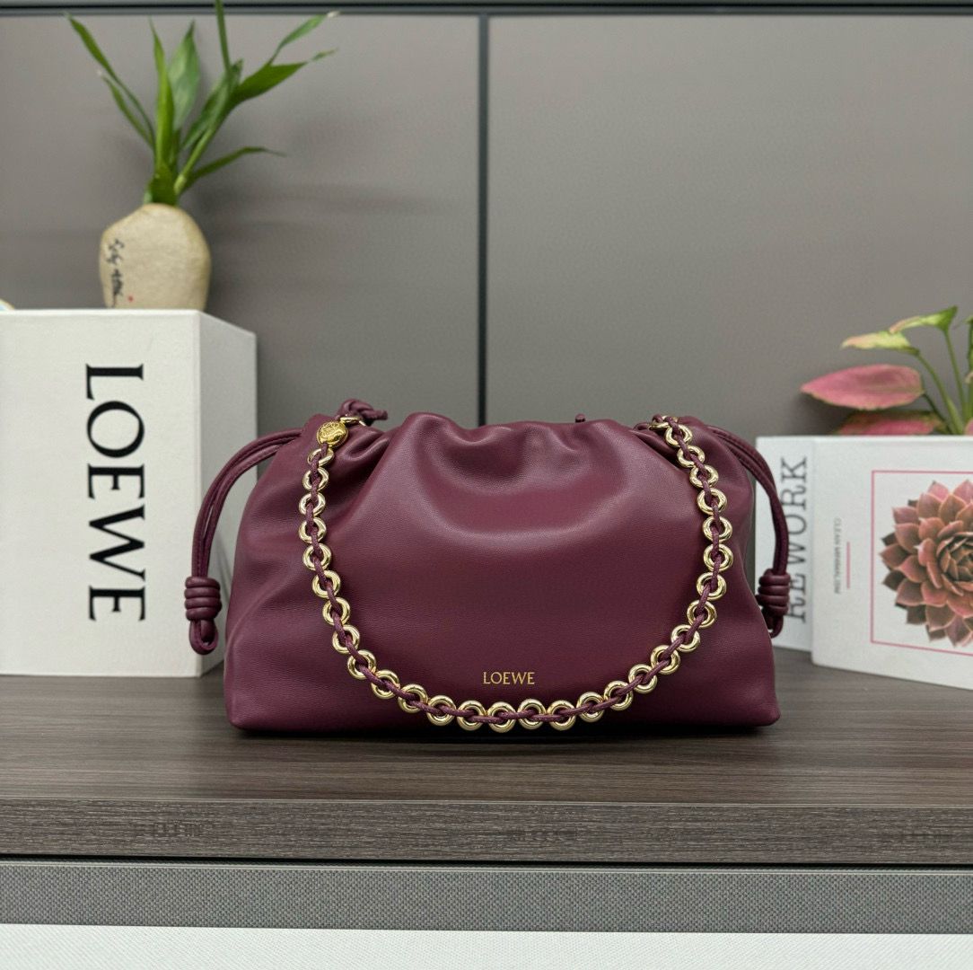 Dark Burgundy Medium Flamenco Purse