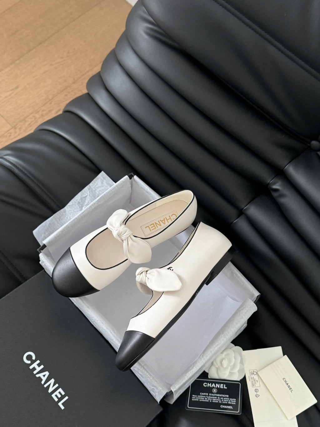 White & Black MJ Ballerinas