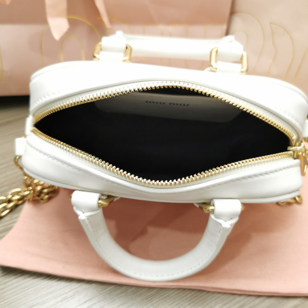 White AM Leather Mini-Bag